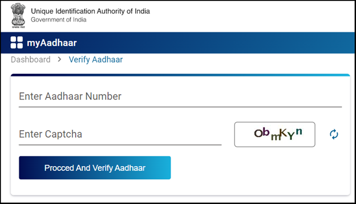 Verify Aadhaar Number online