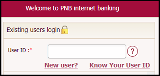 PNB netbanking login page