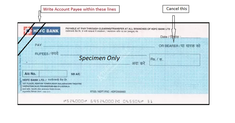 Account Payee Cheque Sample